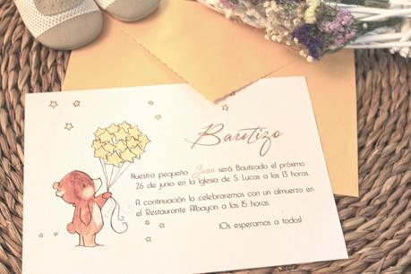 Tiernas Invitaciones de Bautizo