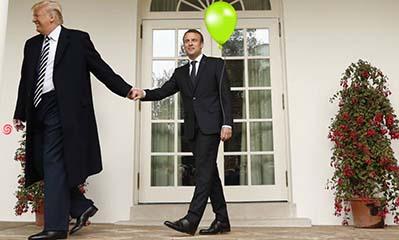 el villano arrinconado, humor, chistes, reir, satira, Trump, Macron