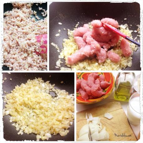 Croquetas de salchicha de pollo y huevo