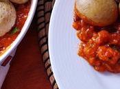 Calamares rellenos papas arrugadas