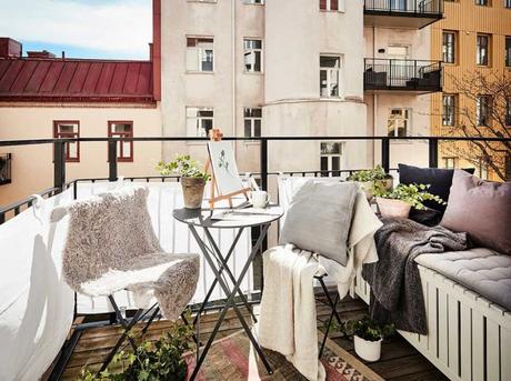 terrazas nórdicas hygge estilo escandinavo diseño exterior decorar terrazas decoración terraza nórdica balcones nórdicos   