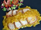 Lomo cerdo salsa mandarina mostaza antigua