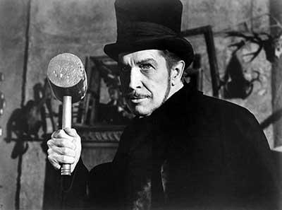 Vincent Price en una secuencia de La comedia de los terrores. Vincent Price en una secuencia de La comedia de los terrores.