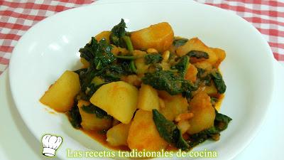 Cómo hacer patatas guisadas con espinacas, receta muy económica y fácil Cómo hacer patatas guisadas con espinacas, receta muy económica y fácil