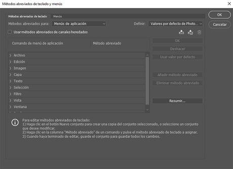 Trucos Photoshop: métodos abreviados de teclado y menús
