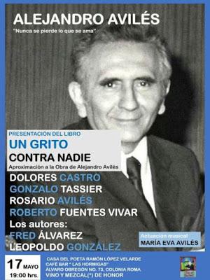 Presentación libro grito contra nadie. Aproximación obra Alejandro Avilés