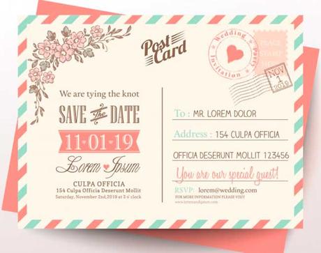 Postcard for wedding invitation download