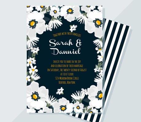 Elegant floral wedding card download