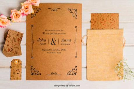 Floral cardboard wedding set download