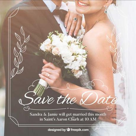 Romantic save the date invitation template download