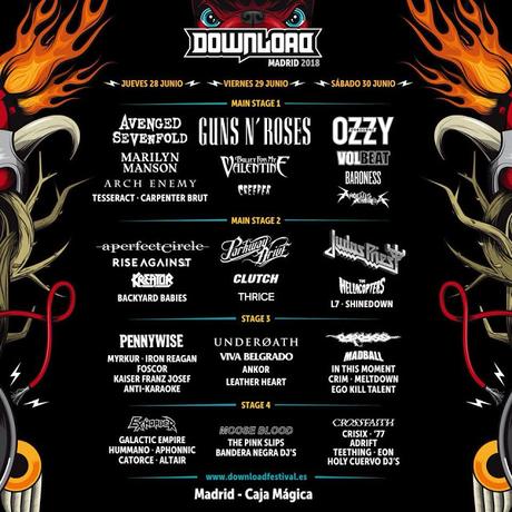 Horarios del Download Festival Madrid 2018