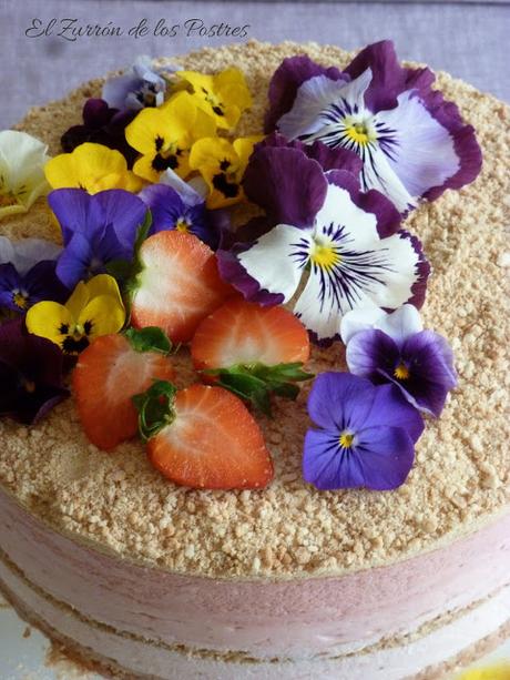 Tarta de Fresas y Galletas