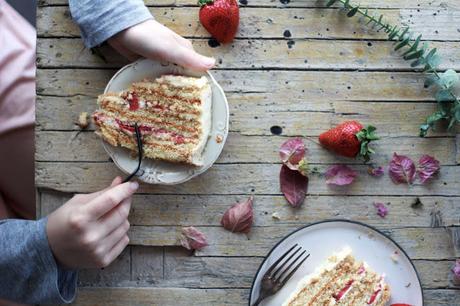 Tarta de Fresas, Limón y mascarpone