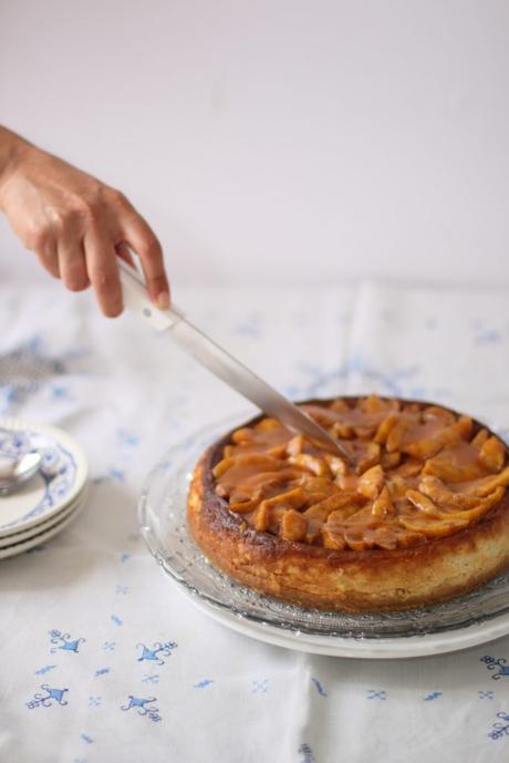 cheesecake de melocotón y vainilla