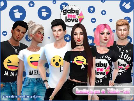Reacting to you ☻ T-Shirts ~ SET (Sims 4) Reacting to you ☻ T-Shirts ~ SET (Sims 4)