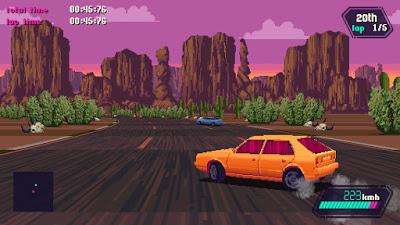 Carreras nostálgicas en 'Slipstream', un nuevo juego de coches 'indie' que apela a los arcades sobre ruedas