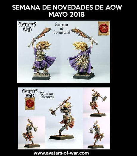 Sunna de Sonnstahl y Sacerdotisa Guerrera, novedades de AoW para Mayo