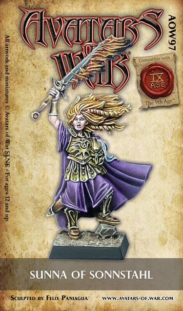 Sunna de Sonnstahl y Sacerdotisa Guerrera, novedades de AoW para Mayo