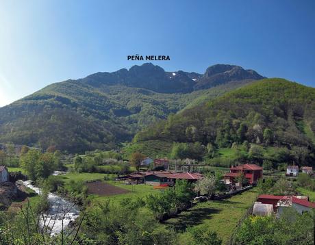 Peña Melera desde Felechosa por Foces del Pino