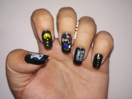 Diseño de uñas gamer: Super Mario Bros y Come-Cocos
