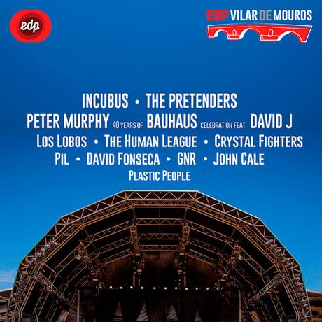 EDP Vilar de Mouros 2018: Incubus, Crystal Fighters, The Pretenders, Peter Murphy, Los Lobos...