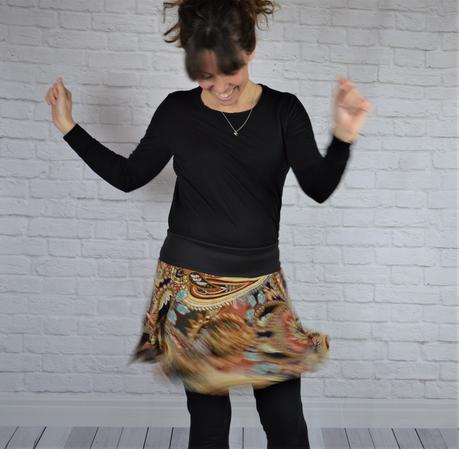 Falda sobre pantalón para mujer, costura fácil. falda mujer handmade estampado étnico uVe