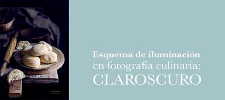 Esquema de iluminación de claroscuro en fotografía culinaria