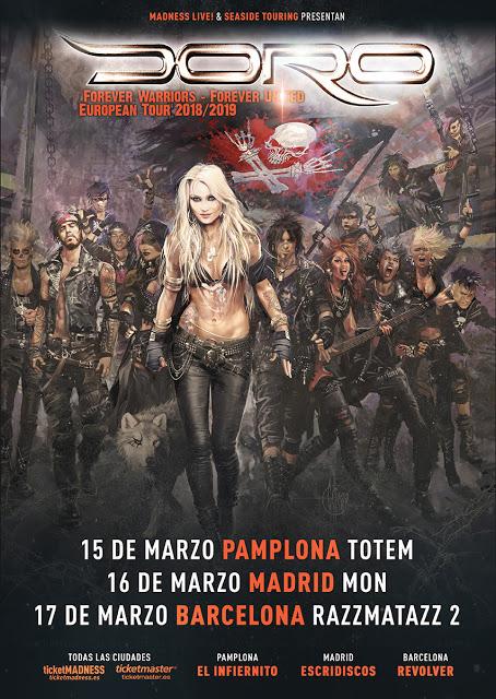 Conciertos de Doro en Pamplona, Madrid y Barcelona Conciertos de Doro en Pamplona, Madrid y Barcelona