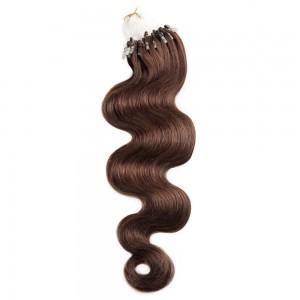 100s 1g / s Body Wavy Micro Loop Extensiones de cabello # 4 Chocolate MarrÃ³n