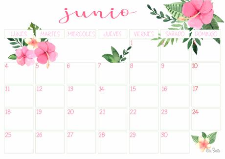 Imprimible: Calendario junio 2018