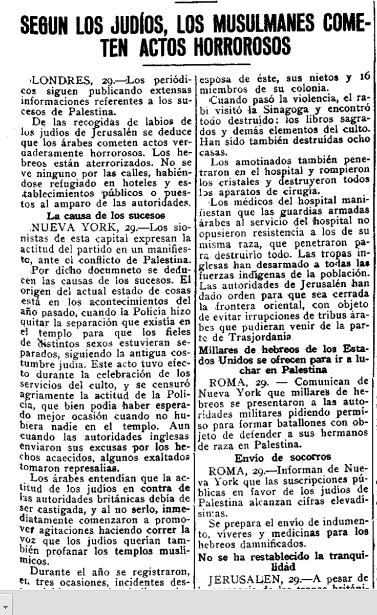 ¿Limpieza étnica en Palestina? Sí, el progrom de judíos en Hebrón de 1929. hebron