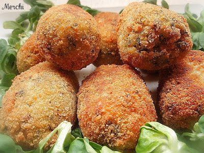 Croquetas de espinacas con pollo y champiñones