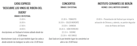 Aterriza Ribera WineSounds Fest en Berlín horarios ribera winesounds fest