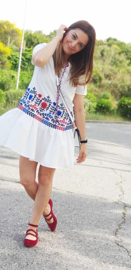 Vestido blanco con bordados