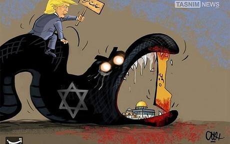 Aumento de caricaturas antisemitas en medios árabes después del traslado de la embajada de EE. UU. a Jerusalem. Aumento de caricaturas antisemitas en medios árabes después del traslado de la embajada de EE. UU. a Jerusalem.