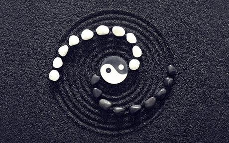 ying-yang Símbolo representando la teoría del Yin y el Yang