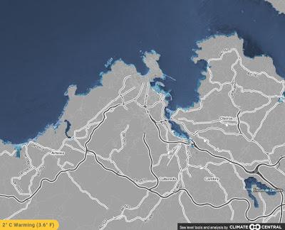 ¿Cómo afectará la subida del mar por el calentamiento global a la línea costera de Ferrol y A Coruña?
