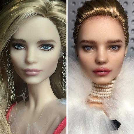 Olga Kamenetskaya, una artista ucraniana borra el maquillaje de las muñecas y las hace casi reales