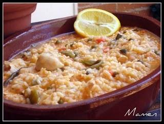 Arroz con pollo y menestra (thermomix)