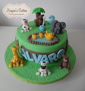 Tarta Animales - Cumpleaños de Alvaro