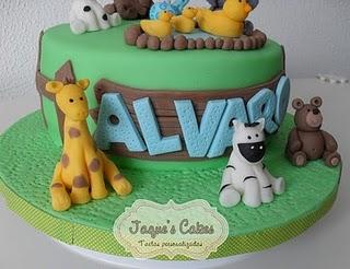Tarta Animales - Cumpleaños de Alvaro