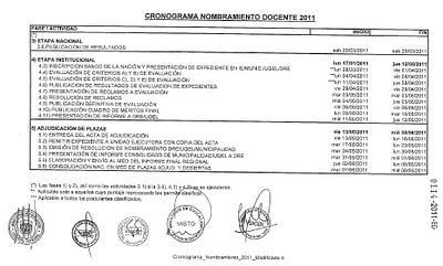 AMPLIACIÓN DE PLAZO EN EL CONCURSO DE NOMBRAMIENTO (Marzo del 2011)