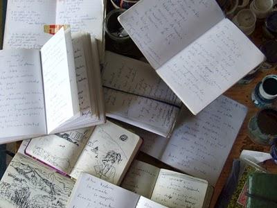Cuadernos escritos y cuadernos pintados