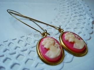 PENDIENTES CAMAFEOS ROSA