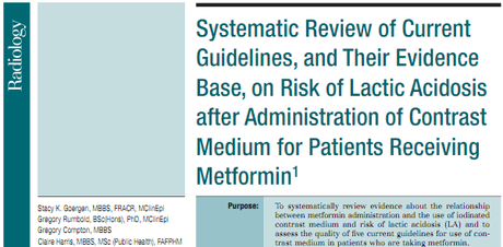 Metformina y contrastes intravenosos, arte y ciencia: lo que sabemos y lo que creemos.