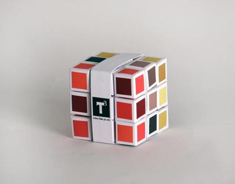 Packaging de té con forma de cubo de rubik