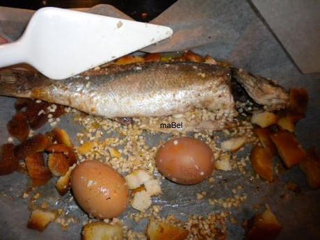 Pescado al horno con 2 huevos