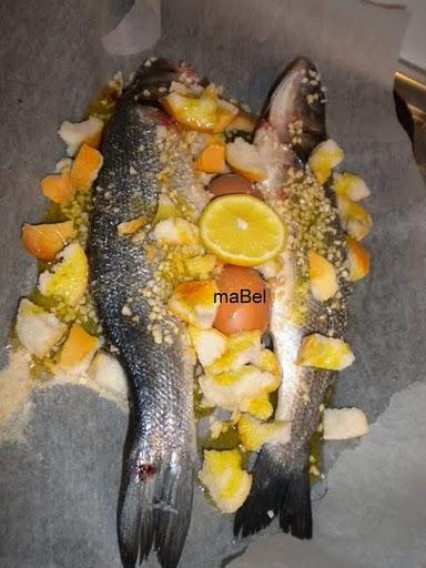 Pescado al horno con 2 huevos