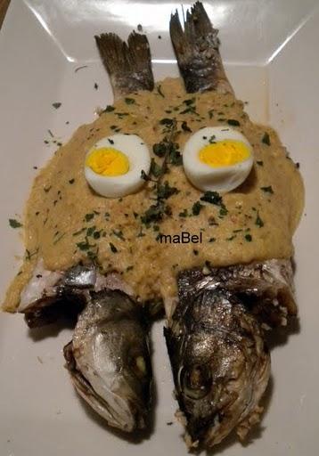 Pescado al horno con 2 huevos