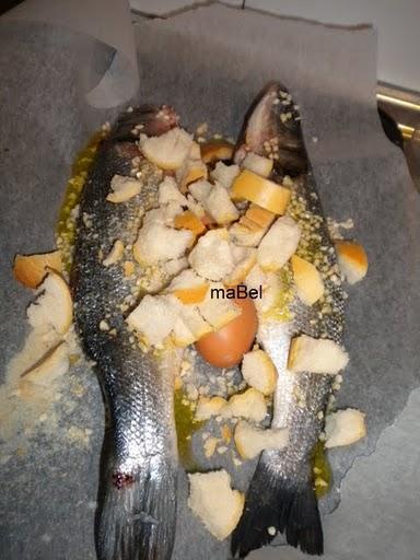 Pescado al horno con 2 huevos